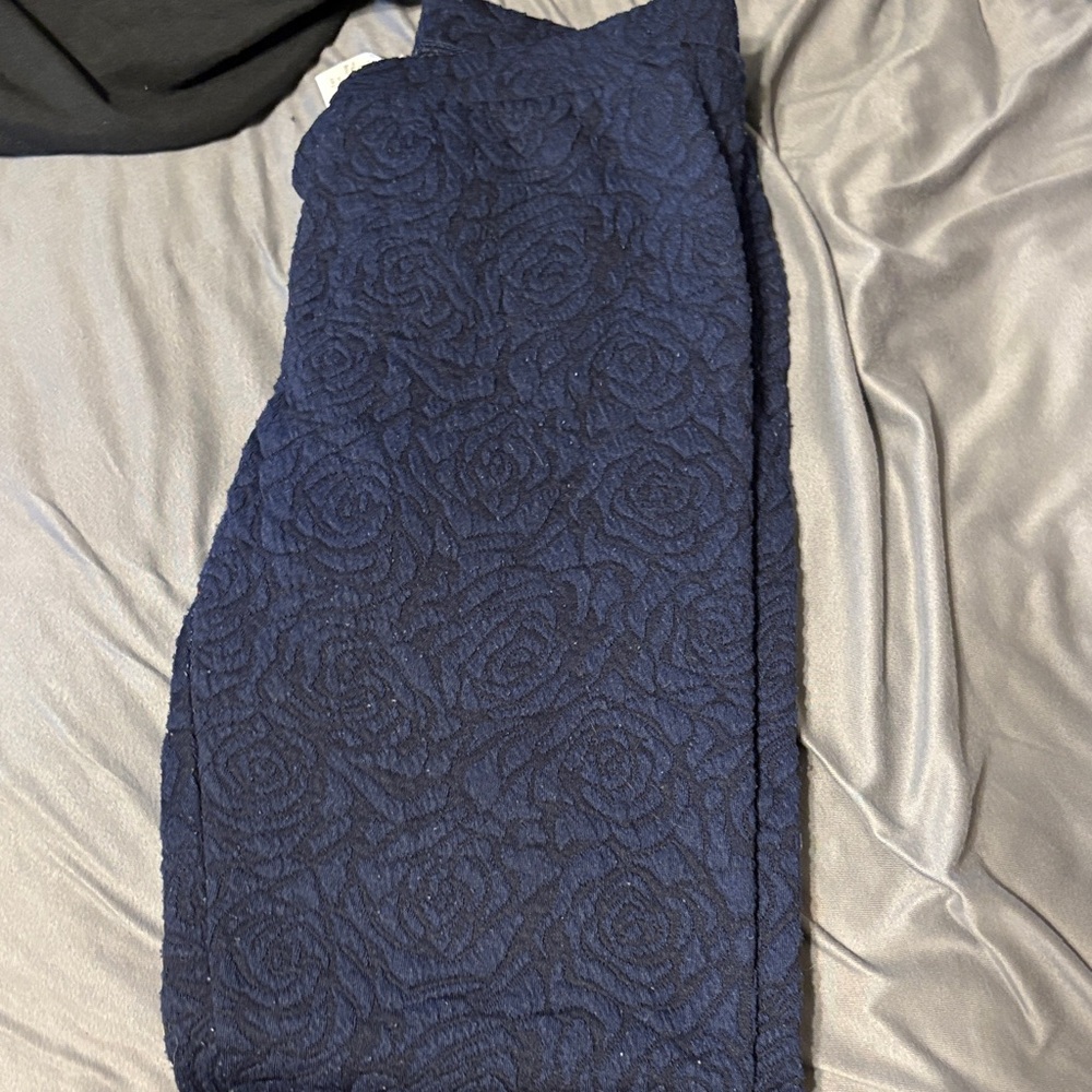 LC Lauren Conrad Midnight Blue Floral Pants